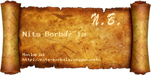 Nits Borbála névjegykártya